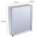 Ver imagem 3 de Armário Banheiro Espelheira Sobrepor Branco | Com Perfil de Alumínio | 31x10x36cm | 01 Porta | Astra