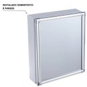 Ver imagem 7 de Armário Banheiro Espelheira Sobrepor Branco | Com Perfil de Alumínio | 31x10x36cm | 01 Porta | Astra