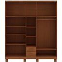 Ver imagem 3 de Guarda Roupa Casal Lorie F06 10 Portas de Bater 2 Gavetas Madeira Maciça com Espelho Castanho Lyam