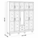 Ver imagem 4 de Guarda Roupa Casal Lorie F06 10 Portas de Bater 2 Gavetas Madeira Maciça com Espelho Castanho Lyam