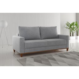 Sofá 3 Lugares Palazo Linho Cinza 180cm - 2