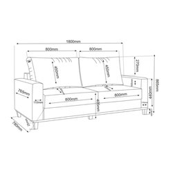 Sofá 3 Lugares Palazo Linho Cinza 180cm - 4