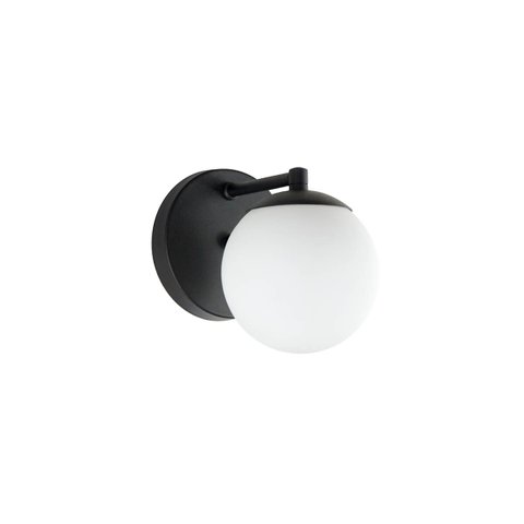 Arandela Figo Preta com Globo de Vidro Branco - 1-2620-3-br