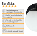 Ver imagem 7 de Arandela Figo Preta com Globo de Vidro Branco - 1-2620-3-br