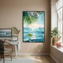 Ver imagem 2 de Quadro Decorativo Oceano Cristalino-70x50cm:moldura Branca