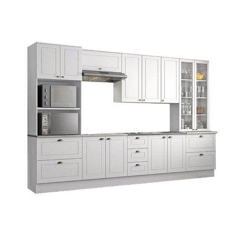 Cozinha Modulada Henn Americana 8 Peças (2 Armários + 2 Balcões + 2 Paneleiros + 2 Complementos) C8P