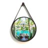 Espelho Redondo Decorativo com Moldura Alça de Couro 50cm - 1