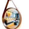 Espelho Redondo Decorativo com Moldura Alça de Couro 50cm - 2
