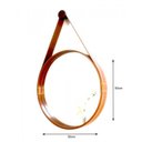 Ver imagem 4 de Espelho Redondo Decorativo com Moldura Alça de Couro 50cm