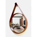 Ver imagem 5 de Espelho Redondo Decorativo com Moldura Alça de Couro 50cm