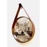 Espelho Redondo Decorativo com Moldura Alça de Couro 50cm - 1