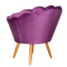 Poltrona Pétala Em Veludo Decorativa Recepção Quarto Veludo Roxo - 4