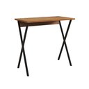 Ver imagem 2 de Mesa de Escritório X 80x46 para Trabalho e Estudo com Base em Ferro - Ferro Preto Tampo Amêndoa