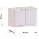 Ver imagem 3 de Armário Aéreo Geladeira 60 Cm 2 Portas Atenas Cinza Cristal