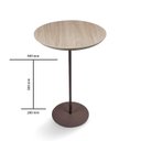 Ver imagem 4 de Mesa Lateral Karla - Baixa, Tampo Redondo Itapuã e Base Aço Corten. Bege 100% MDF