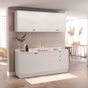Ver imagem 1 de Cozinha Compacta Modulada 6 Portas 3 Gavetas 100% MDF 1 Tampo Sevilha Branco/Artico