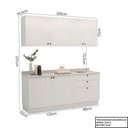 Ver imagem 4 de Cozinha Compacta Modulada 6 Portas 3 Gavetas 100% MDF 1 Tampo Sevilha Branco/Artico