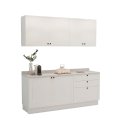 Ver imagem 3 de Cozinha Compacta Modulada 6 Portas 3 Gavetas 100% MDF 1 Tampo Sevilha Branco/Artico