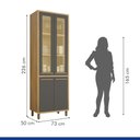 Ver imagem 7 de Armário Paneleiro 4 Portas com Vidro Torino