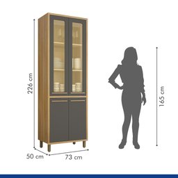 Armário Paneleiro 4 Portas com Vidro Torino - 7