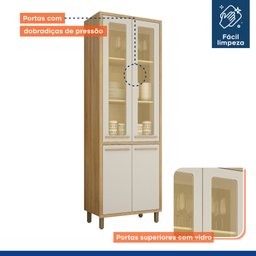 Armário Paneleiro 4 Portas com Vidro Torino - 4