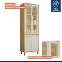 Ver imagem 4 de Armário Paneleiro 4 Portas com Vidro Torino Bege/Cinamomo/Off White