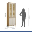 Ver imagem 7 de Armário Paneleiro 4 Portas com Vidro Torino