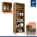 Ver imagem 6 de Armário Paneleiro 4 Portas com Vidro Torino Bege/Cinamomo/Off White