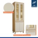 Ver imagem 5 de Armário Paneleiro 4 Portas com Vidro Torino Bege/Cinamomo/Off White
