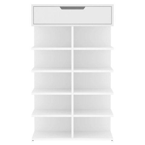 Kit 2 Sapateiras Multiuso 1 Gaveta 99x60 cm Agata Branco Dcasa