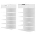 Ver imagem 2 de Kit 2 Sapateiras Multiuso 1 Gaveta 99x60 cm Agata Branco Dcasa