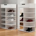 Ver mais imagens de Kit 2 Sapateiras Multiuso 1 Gaveta 99x60 cm Agata Branco Dcasa