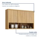 Ver imagem 4 de Armário Aéreo para Cozinha 120cm 3 Portas Ripado Torino Marrom/Cinamomo