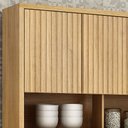 Ver mais imagens de Armário Aéreo para Cozinha 120cm 3 Portas Ripado Torino Marrom/Cinamomo