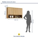 Ver imagem 7 de Armário Aéreo para Cozinha 120cm 3 Portas Ripado Torino Marrom/Cinamomo
