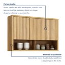 Ver imagem 3 de Armário Aéreo para Cozinha 120cm 3 Portas Ripado Torino Marrom/Cinamomo