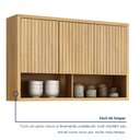 Ver imagem 6 de Armário Aéreo para Cozinha 120cm 3 Portas Ripado Torino Marrom/Cinamomo