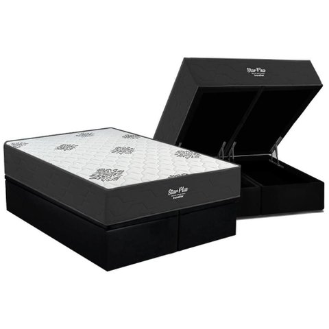 Cama Box Baú Queen + Colchão Ortopédico Inovaflex Star