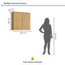 Ver imagem 6 de Armário Aéreo para Cozinha 80cm 2 Portas Ripado Torino Marrom/Cinamomo