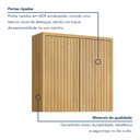 Ver imagem 3 de Armário Aéreo para Cozinha 80cm 2 Portas Ripado Torino Marrom/Cinamomo