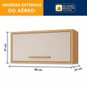 Ver imagem 7 de Armário Aéreo para Cozinha 1 Porta Geladeira Torino Bege/Cinamomo/Off White