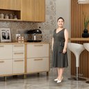 Ver mais imagens de Balcão para Cozinha 2 Portas 80cm Torino Bege/Cinamomo/Off White