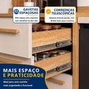 Ver imagem 4 de Balcão para Cozinha 3 Portas 2 Gavetas 120cm Torino Bege/Cinamomo/Off White