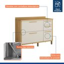 Ver imagem 4 de Balcão para Cozinha 3 Portas 2 Gavetas 120cm Torino Bege/Cinamomo/Off White
