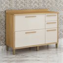 Ver imagem 1 de Balcão para Cozinha 3 Portas 2 Gavetas 120cm Torino Bege/Cinamomo/Off White