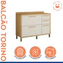 Ver imagem 3 de Balcão para Cozinha 3 Portas 2 Gavetas 120cm Torino Bege/Cinamomo/Off White