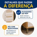 Ver imagem 3 de Balcão para Cozinha 3 Portas 2 Gavetas 120cm Torino Bege/Cinamomo/Off White