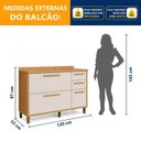 Ver mais imagens de Balcão para Cozinha 3 Portas 2 Gavetas 120cm Torino Bege/Cinamomo/Off White