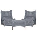 Ver imagem 1 de 2 Poltronas e Mesa Texas Alumínio Marrom Corda Náutica Trama Prata