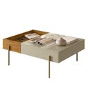 Ver imagem 3 de Mesa de Centro Leme 84cm com Pés Metálicos - Cumaru Opala - Madetec